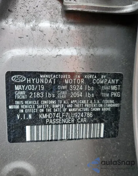 2020 Hyundai Elantra Se z USA, uszkodzony, nr VIN KMHD74LF7LU924786